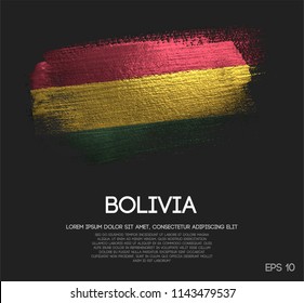 Bolivia Flag Made of Glitter Sparkle Brush Paint Vector