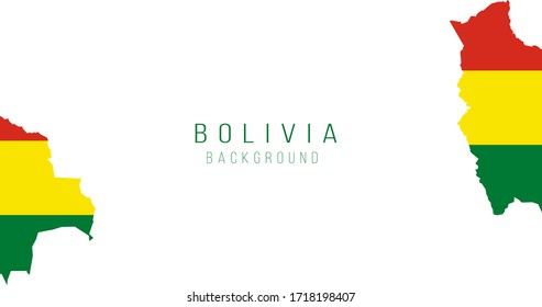 Bolivia flag map background. The flag of the country in the form of borders. Stock vector illustration isolated on white background.