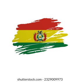 Bolivia flag - nation vector country flag trextured in grunge scratchy brush stroke.