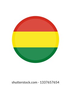 Bolivia flag, official colors and proportion correctly. National Bolivia flag. Vector illustration. EPS10. Bolivia flag vector icon, simple, flat design for web or mobile app.