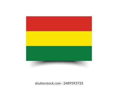 Bolivia flag. Flag of Bolivia. The official ratio. Flag icon. Standard color. Standard size. A rectangular flag. Computer illustration. Digital illustration. Vector illustration.