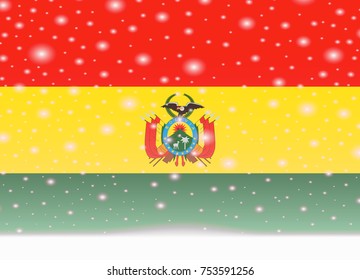 bolivia flag on christmas background