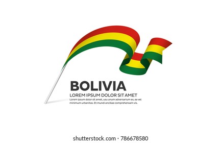 Bolivia flag on a white background