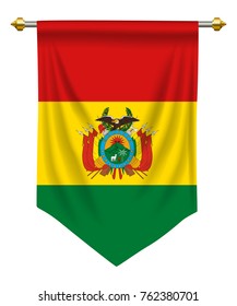 Bolivia flag or pennant isolated on white