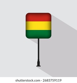 Ilustração de vetor de polo de bandeira da Bolívia