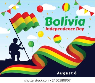 Bolivia Flag with raised fists. Bolivia National or Independence day design for Bolivian people