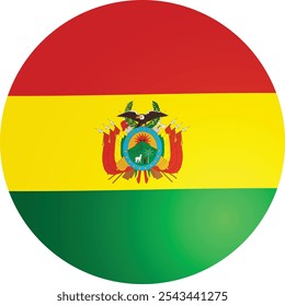 Bolivia Flag Round and 3D Symbol Vector