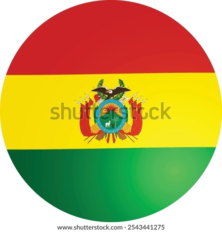 Bolivia Flag Round and 3D Symbol Vector