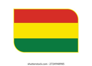 Bolivia flag with rounded corners and border