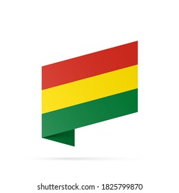 Bolivien Flaggenstaatsymbol einzeln auf nationalem Hintergrund. Grußkarte National Independence Day des Plurinational State Bolivien. Illustrationsbanner mit realistischer Staatsflagge.