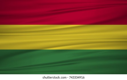 Bolivia flag vector. Vector of Bolivia flag blowig in the wind. EPS 10.