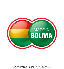 Bolivia flag, vector illustration on a white background.