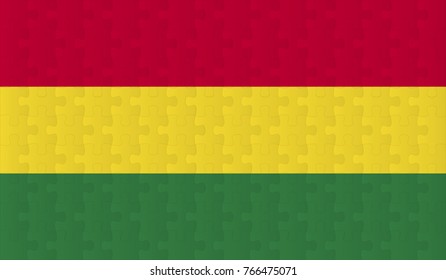 Bolivia Flag. Vector image of Bolivia Flag 144 pieces of jigsaw puzzles Vector eps 10 illustration.