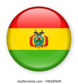 Bolivia Flag Vector Round Icon - Illustration