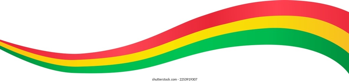 Bolivia flag wave isolated on png or transparent background