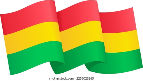 Bolivien-Flaggenwelle einzeln auf rosafarbenem oder transparentem Hintergrund