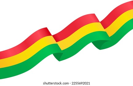 Bolivia flag wave isolated on png or transparent background