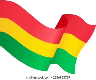 Bolivia flag wave isolated on png or transparent background