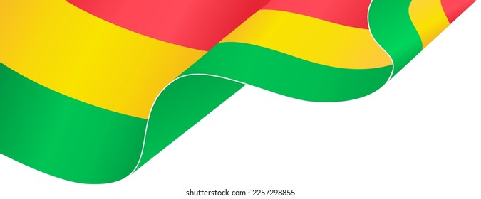 Bolivia flag wave isolated on png or transparent background