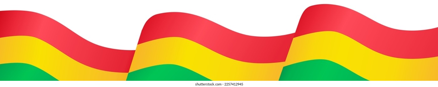 Bolivia flag wave isolated on png or transparent background