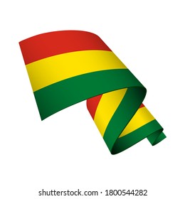 Bolivia flag wavy abstract background. Vector illustration