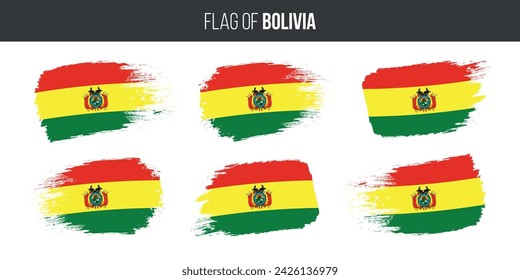 Bolivia flags brush stroke grunge vector illustration flag of bolivia isolated on white