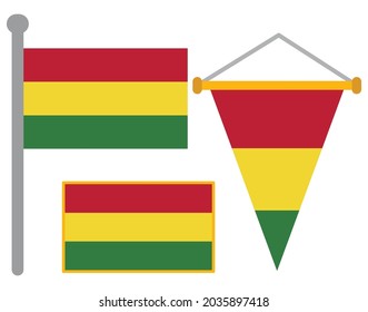 BOLIVIA FLAGS, COUNTRY AND PENANNTS