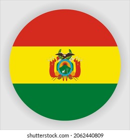 Bolivia Flat Rounded Country Flag Icon