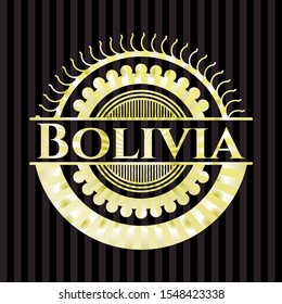 Bolivia gold shiny badge. Vector Illustration. Detailed.