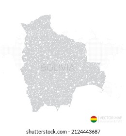 Bolivia grey map isolated on white background with abstract mesh line and point scales. Vector illustration eps 10