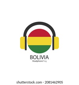 Bolivia headphone flag vector on white background. 