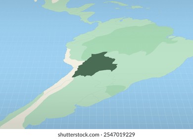 Bolivia highlighted on a detailed map, geographic location of Bolivia. Vector Map.