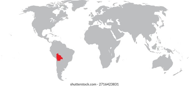 Bolivia destacada en el diseño del Vector del mapa mundial