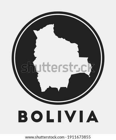 Bolivia icon. Round logo with country map and title. Stylish Bolivia badge with map. Vector illustration.