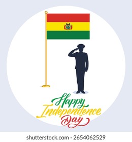 Dia da Independência da Bolívia. 6 de agosto. 6 de agosto. Independência, Dia Nacional, Design Tipográfico, Conceito Criativo. Modelo para plano de fundo, banner, cartaz, Publicidade, Cartão comemorativo, cartão postal, folheto.