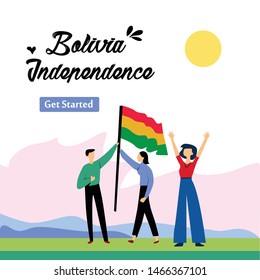 Bolivia Independence Day Celebration Vector Template Design Illustration
