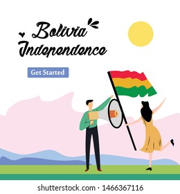 Bolivia Independence Day Celebration Vector Template Design Illustration