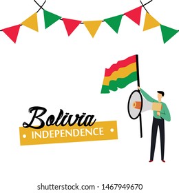 Bolivia Independence Day Celebration Vector Template Design Illustration