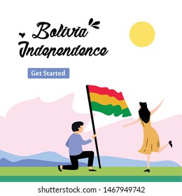 Bolivia Independence Day Celebration Vector Template Design Illustration