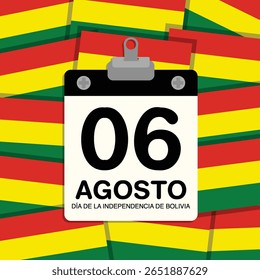 Calendário de Parede Pequena do Dia da Independência da Bolívia