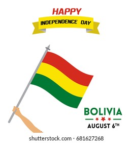 Bolivia Independence Day vector illustration for greetings and banners. Creative concept with flag and patriotic elements. 