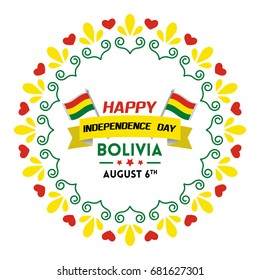 Bolivia Independence Day vector illustration for greetings and banners. Creative concept with flag and patriotic elements. 