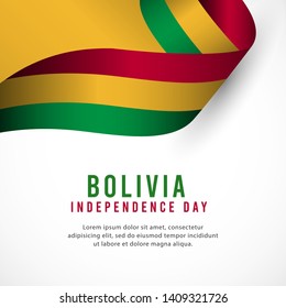 Bolivia independence day vector template. Design for banner, greeting cards or print.