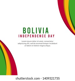 Bolivia independence day vector template. Design for banner, greeting cards or print.