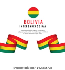 Bolivia independence day vector template. Design illustration for banner, advertising, greeting cards or print. Design happiness celebration.; 
