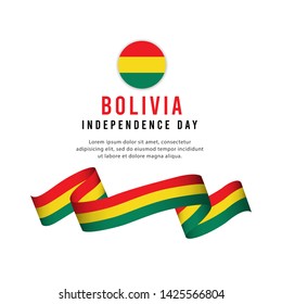 Bolivia independence day vector template. Design illustration for banner, advertising, greeting cards or print. Design happiness celebration.; 