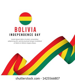 Bolivia independence day vector template. Design illustration for banner, advertising, greeting cards or print. Design happiness celebration.; 