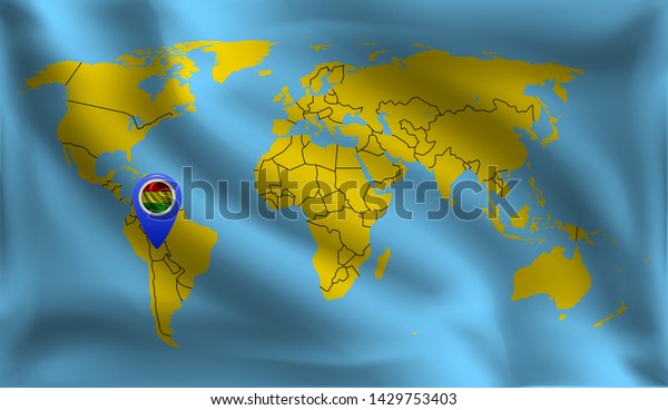 Bolivia Location Mark On World Map Stock Vector Royalty Free