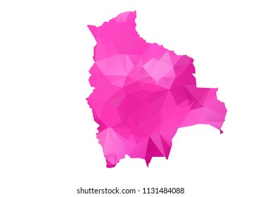 bolivia Map - Abstract geometric rumpled triangular low poly style gradient graphic on white background , line dots polygonal design for your . Vector illustration