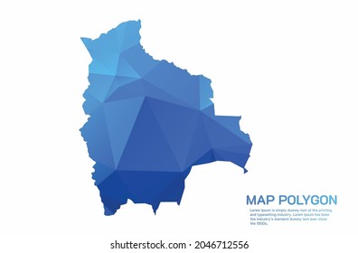 Mapa de Bolivia Resumen Gradiente de gradiente triangular de bajo estilo de polo geométrico ruboreado sobre fondo blanco